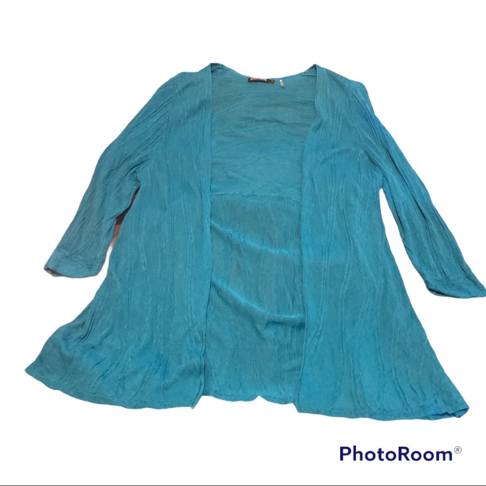NIC+ZOE Cardigan, Size 1X, Color blue